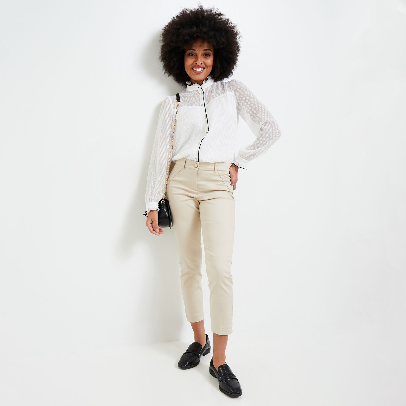 Pantalon cigarette raccourci femme