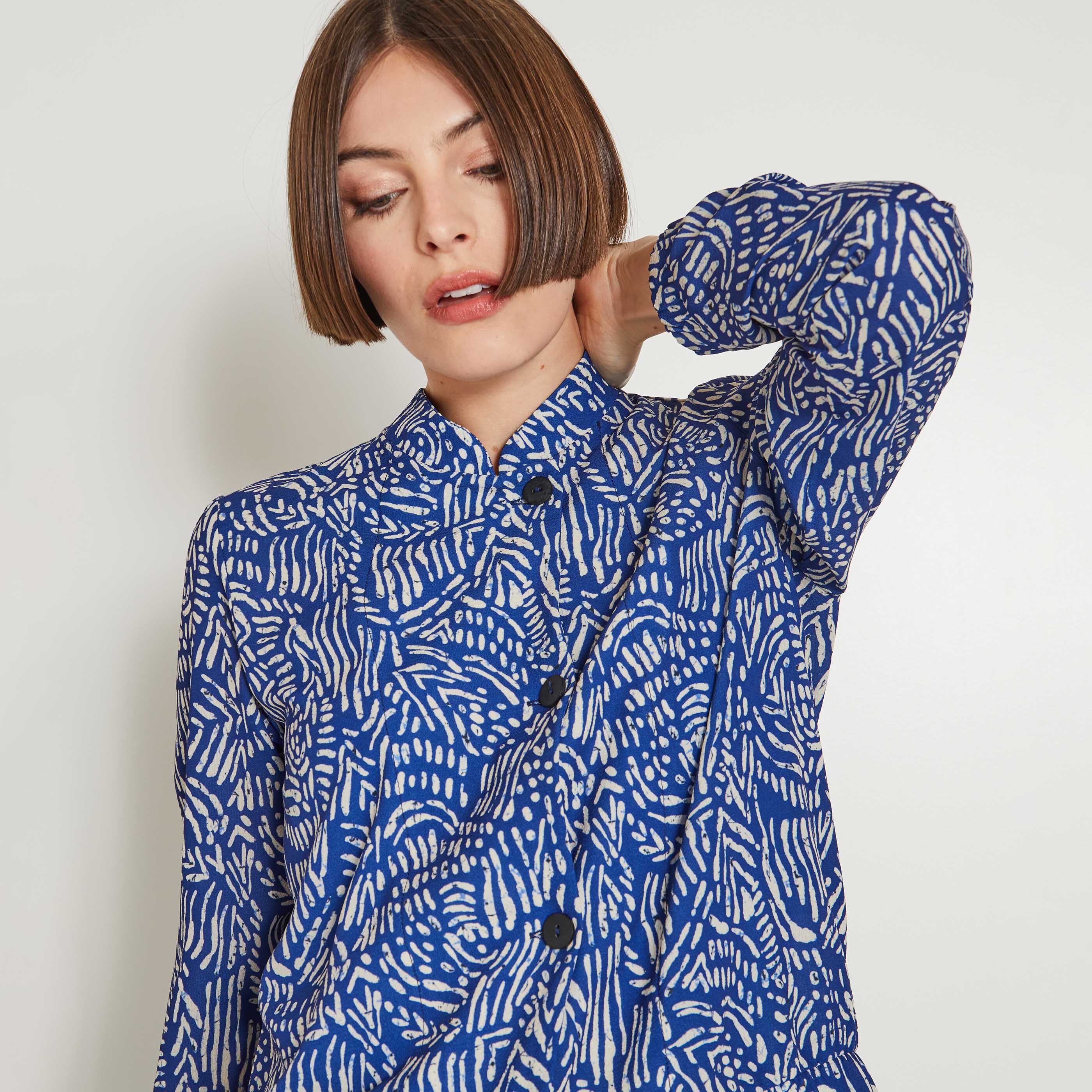 Veste fluide imprim&eacute;e femme