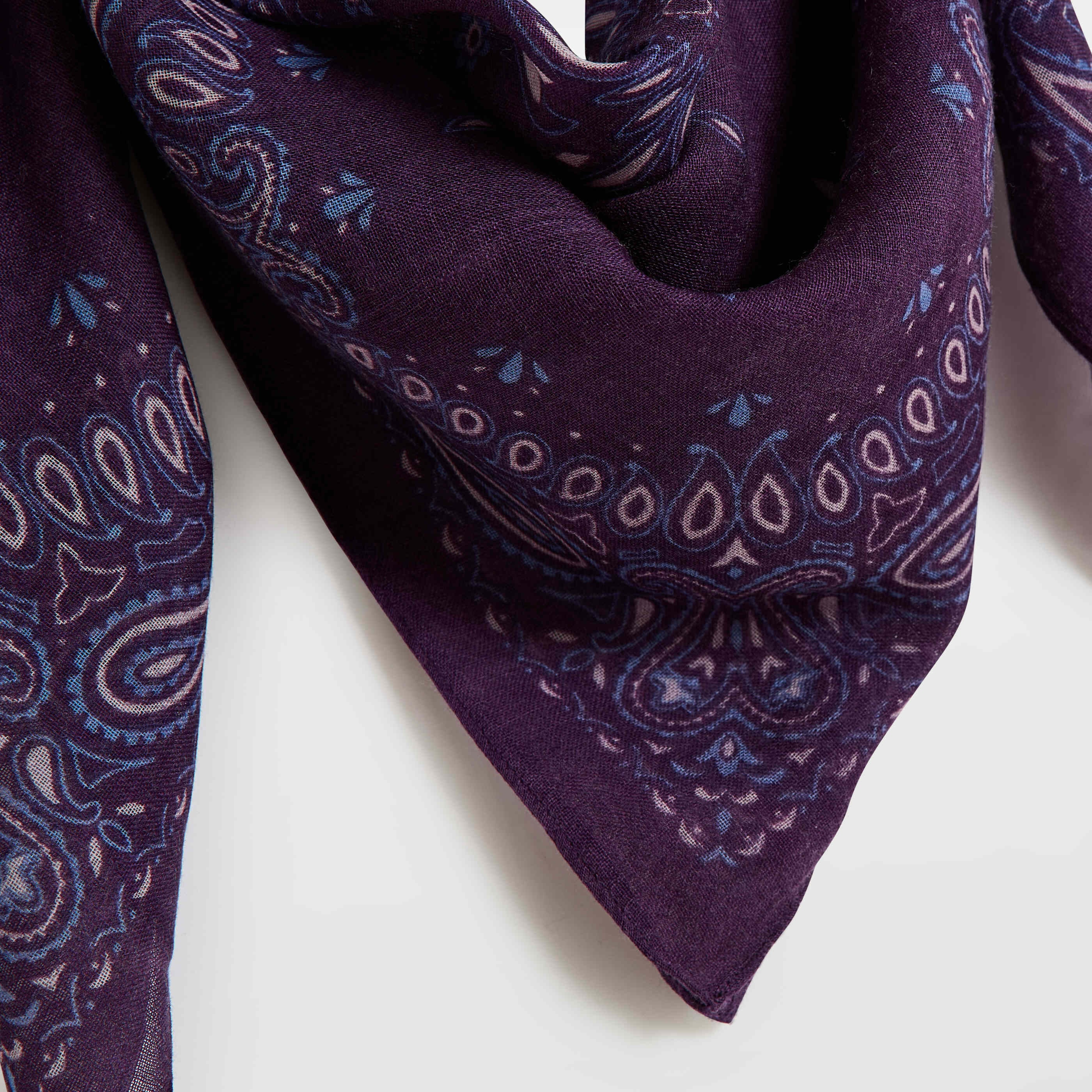 Foulard carr&eacute; voile de laine femme