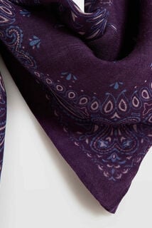 Foulard carré imprimé bicolore femme