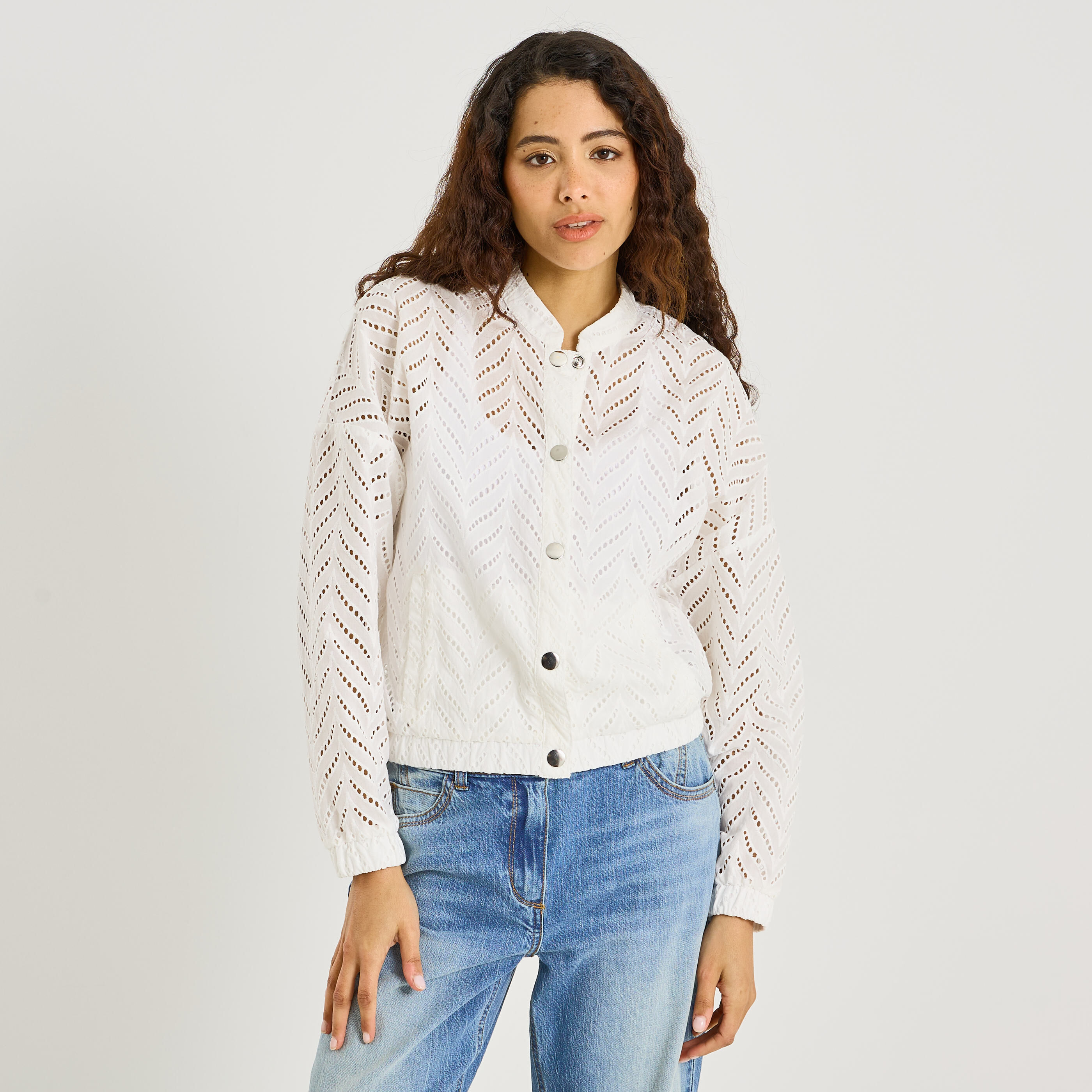 Veste bomber brod&eacute; femme