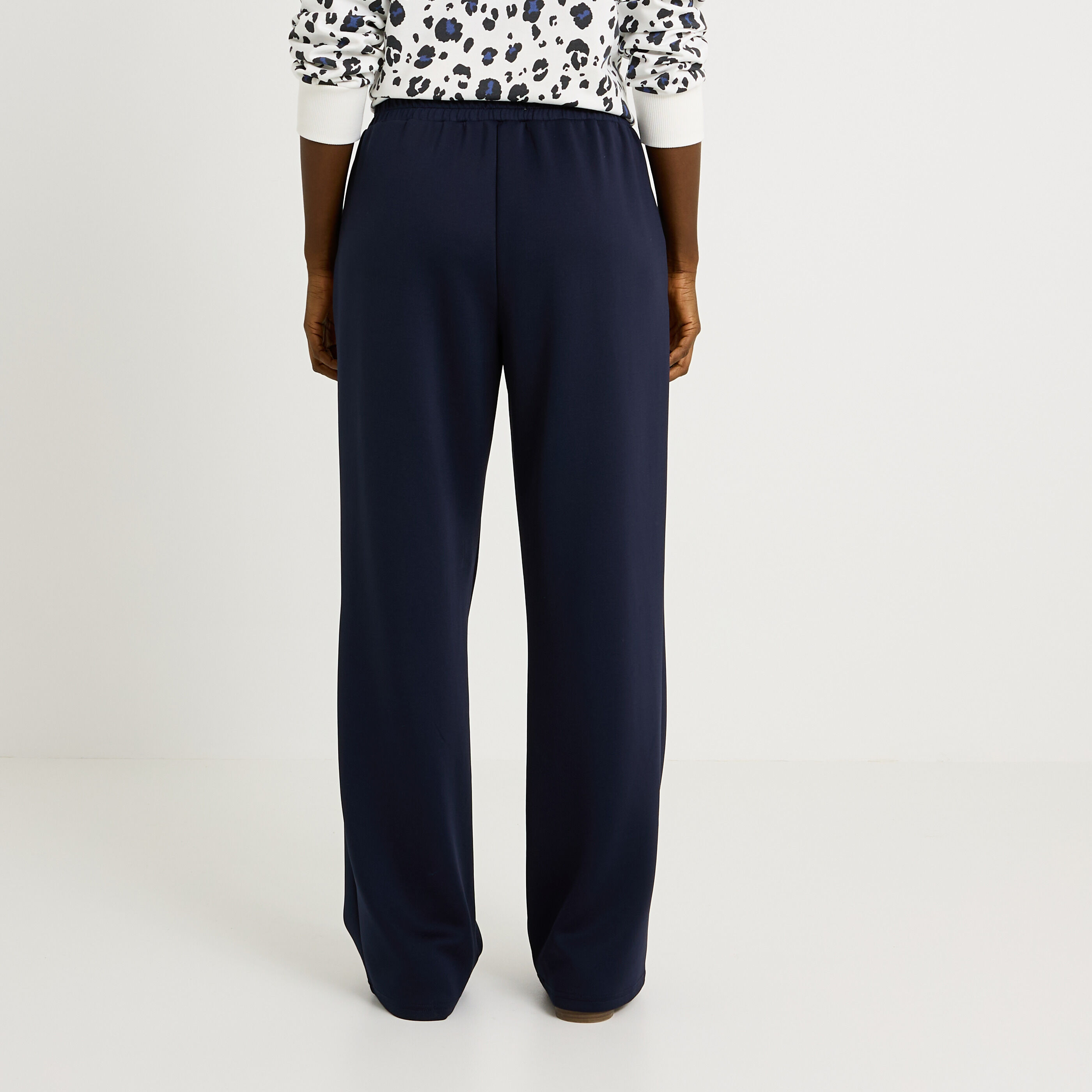 Pantalon large en maille femme