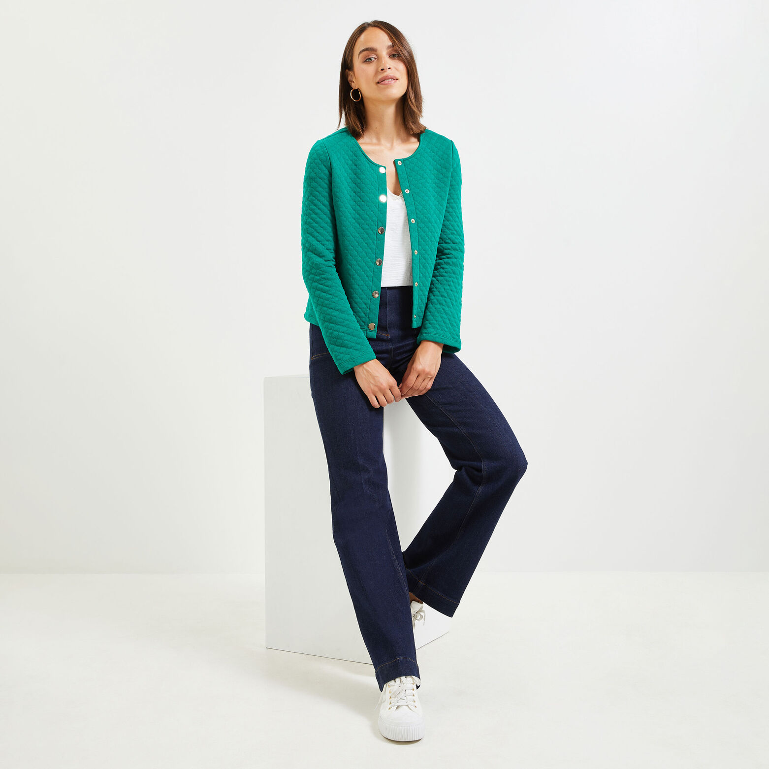 Veste maille matelassée femme