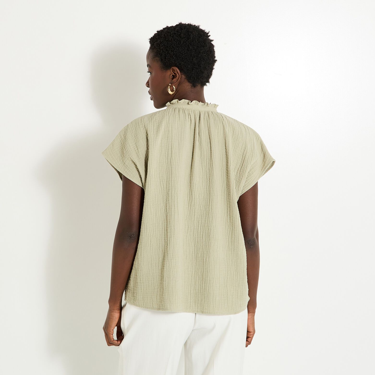 Blouse col V femme