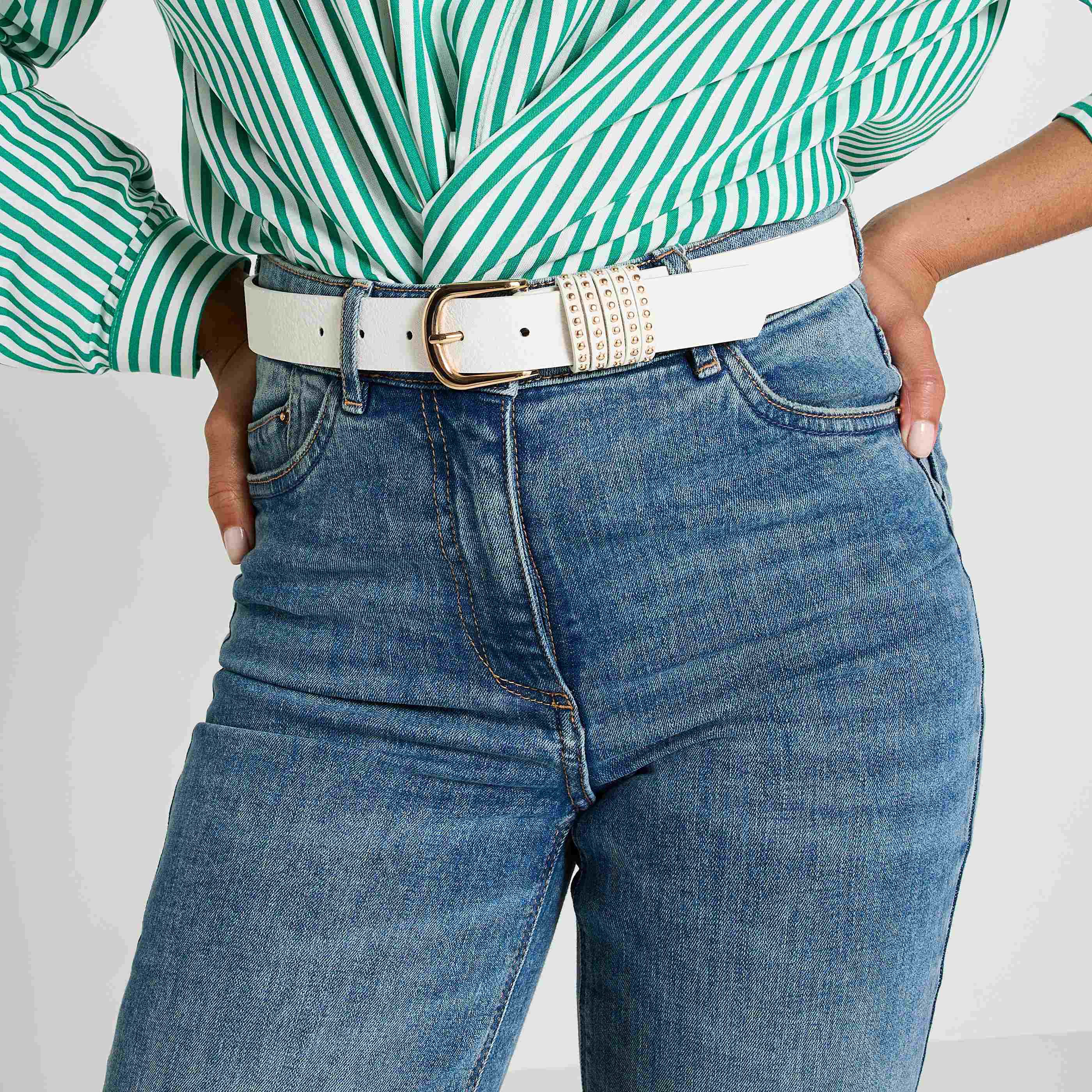 Ceinture fantaisie femme BLANC Graindemalice