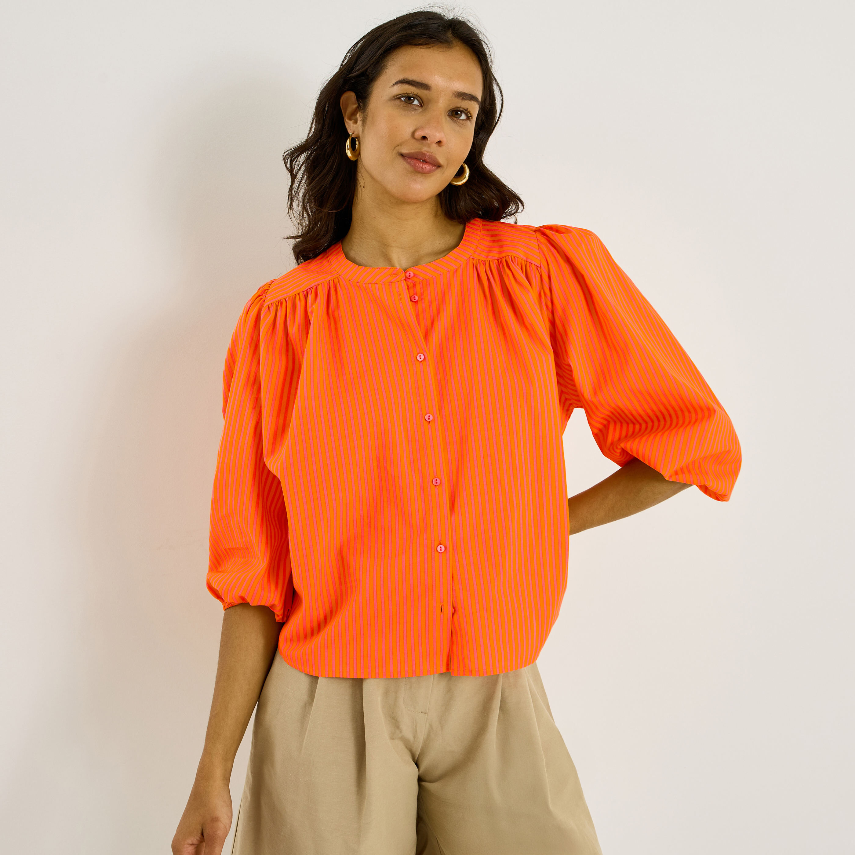 Chemise rayures verticales femme