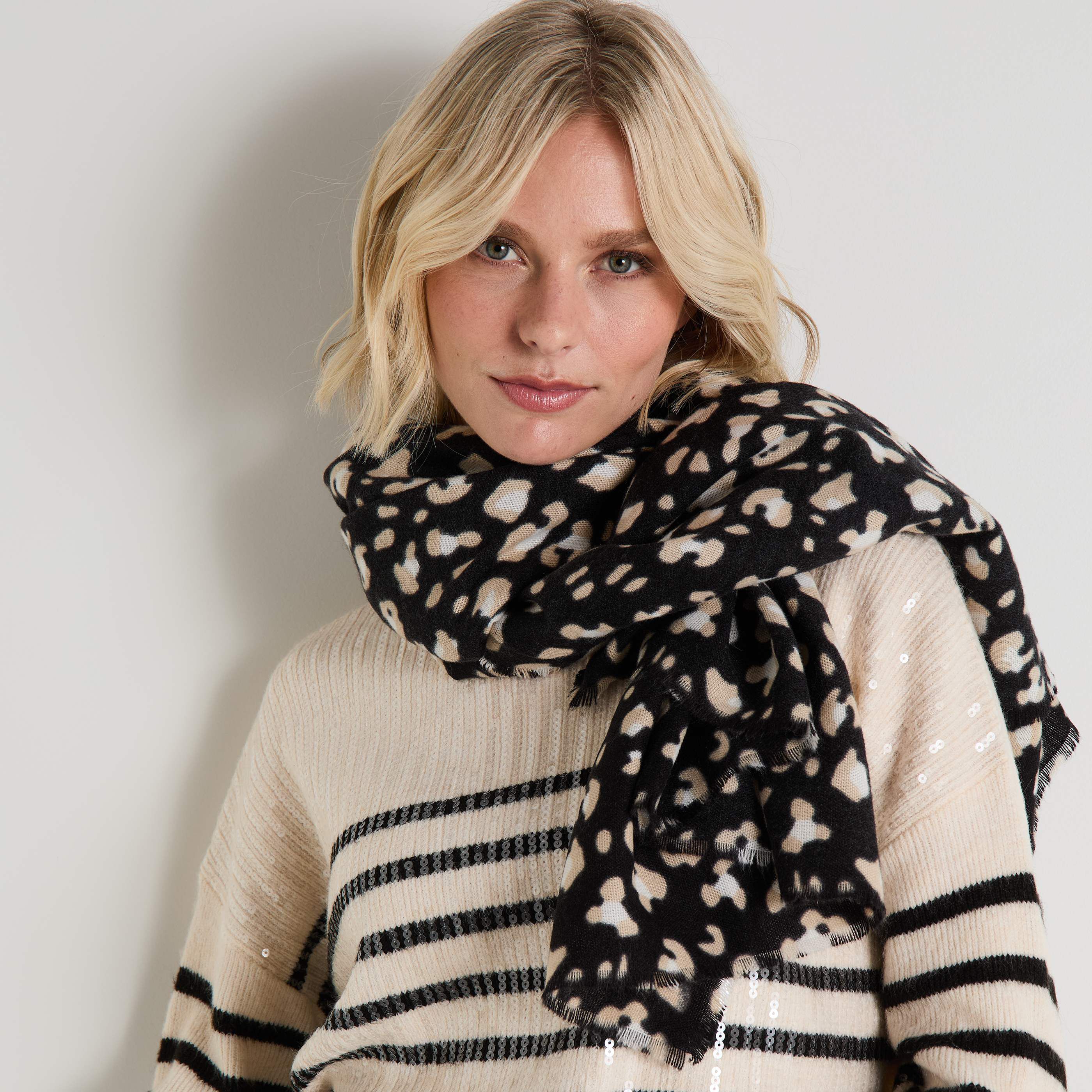 &Eacute;charpe imprim&eacute; l&eacute;opard femme