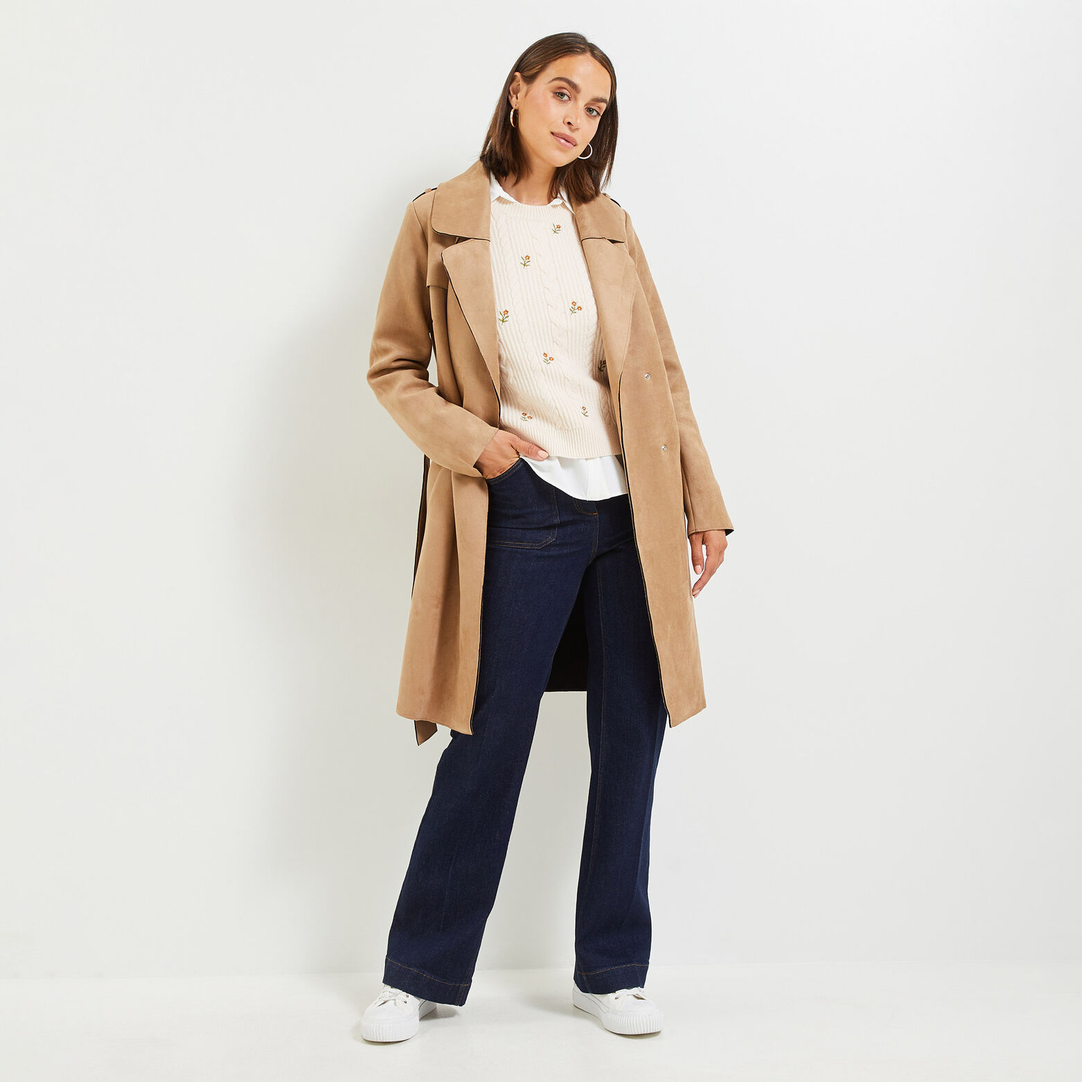 Trench suedine femme