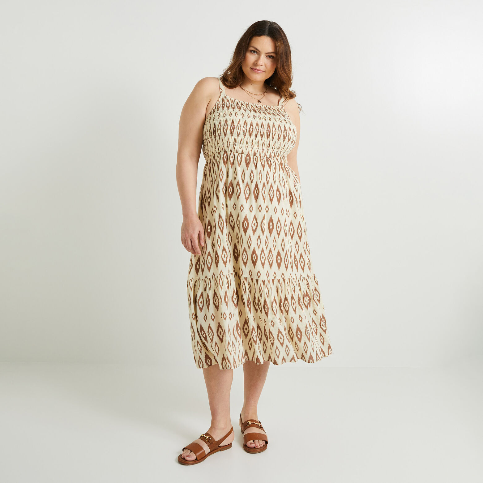 Robe longue imprimée femme
