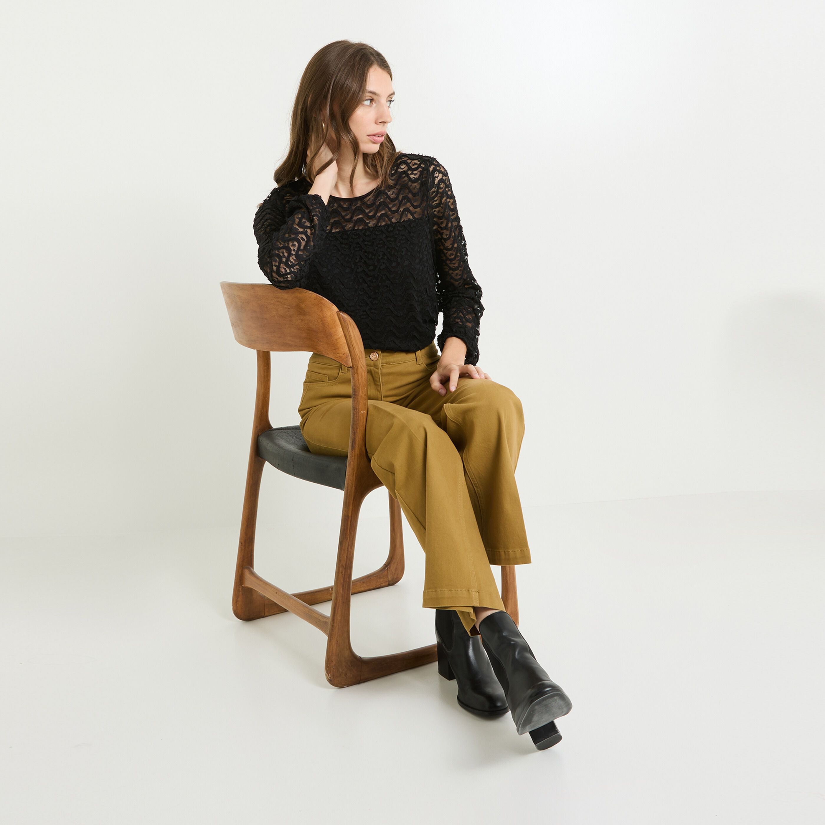 Blouse col rond femme