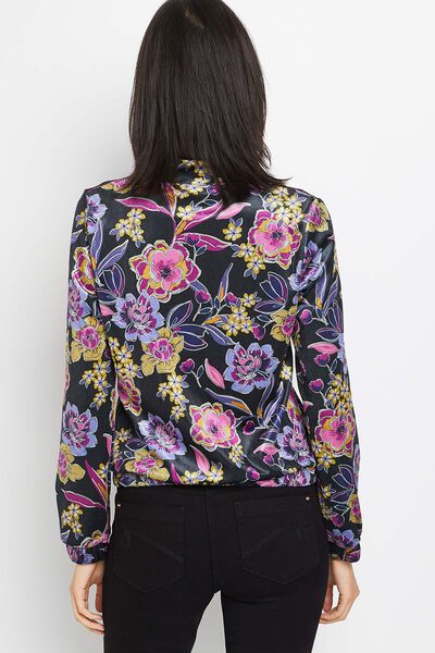 Blouson velours imprimé fleuri femme