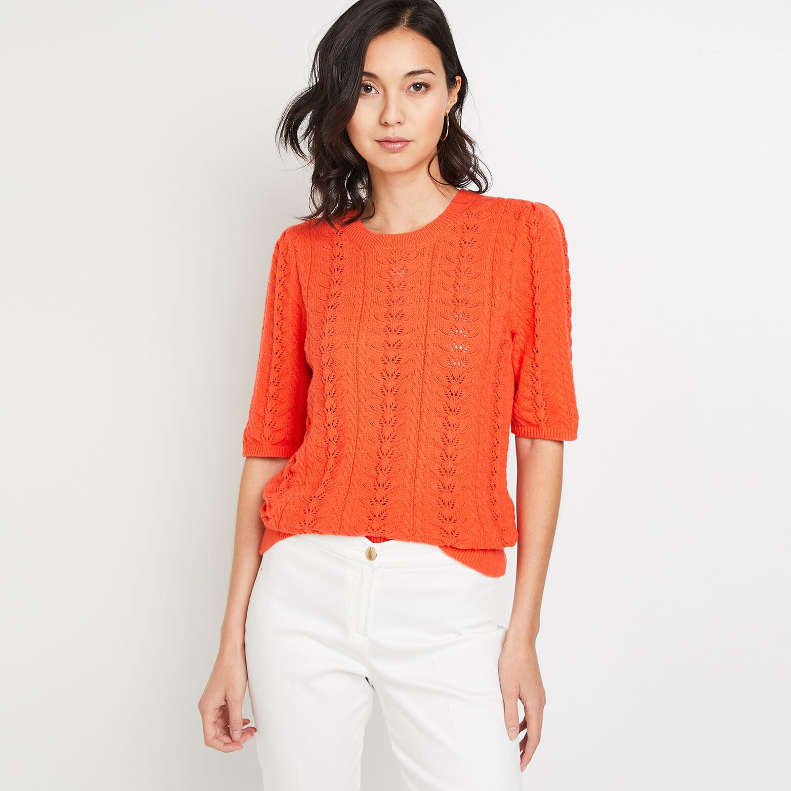 Pull manches courtes femme