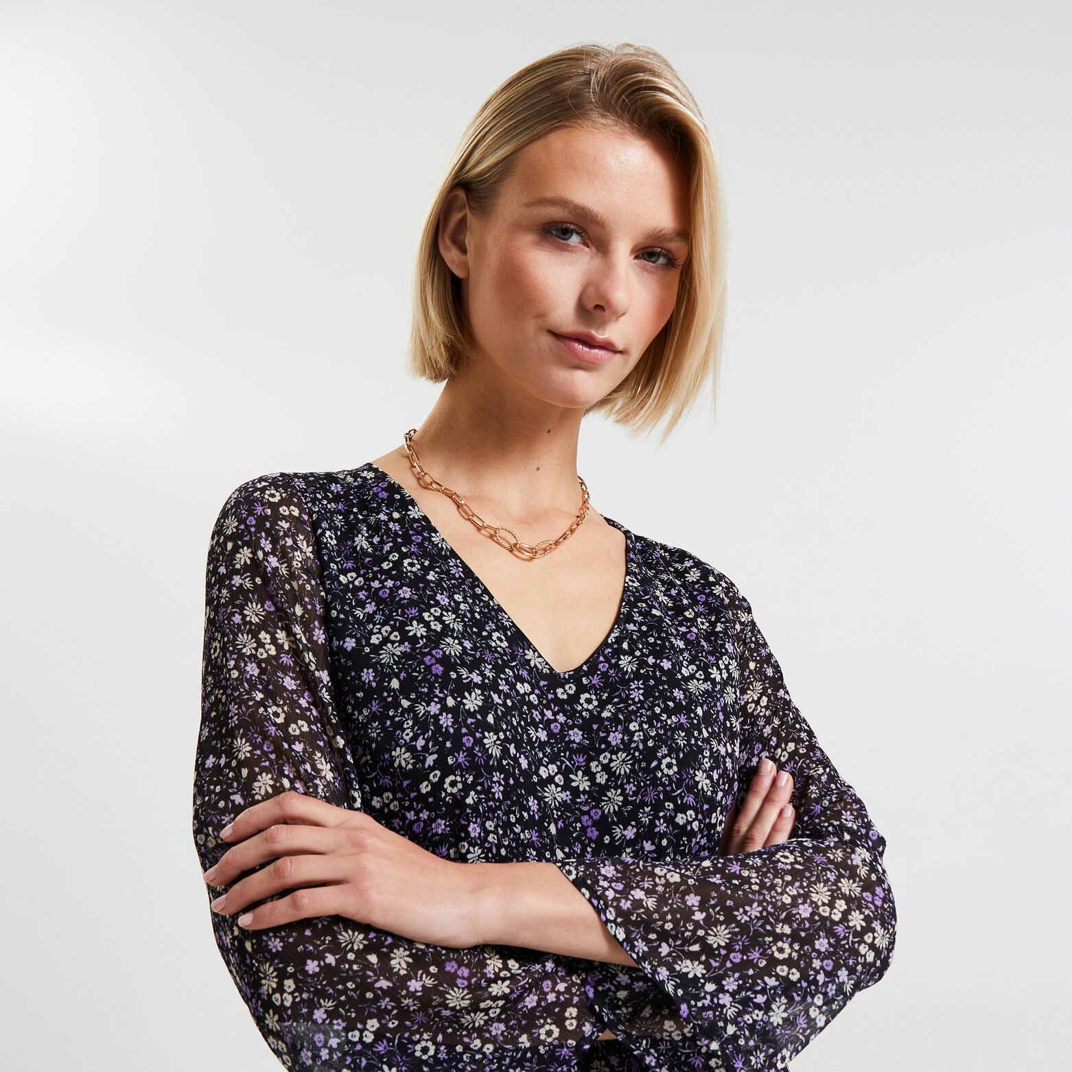 Robe longue imprimée femme