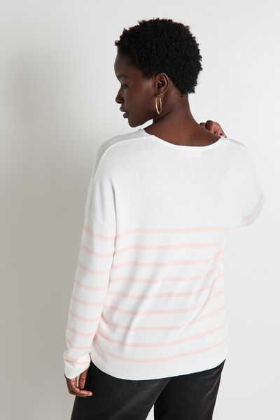 Pull col V femme