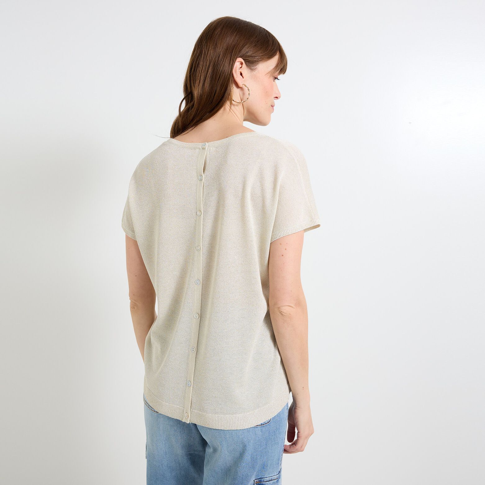 Pull manches courtes femme