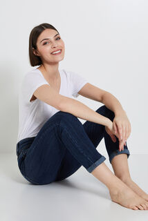 Jean raccourci taille haute HANOI femme