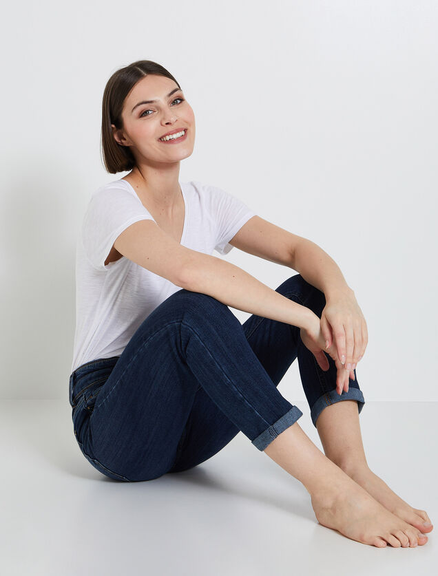 Jean raccourci taille haute HANOI femme