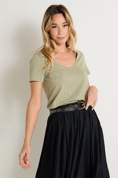 T-shirt col V femme