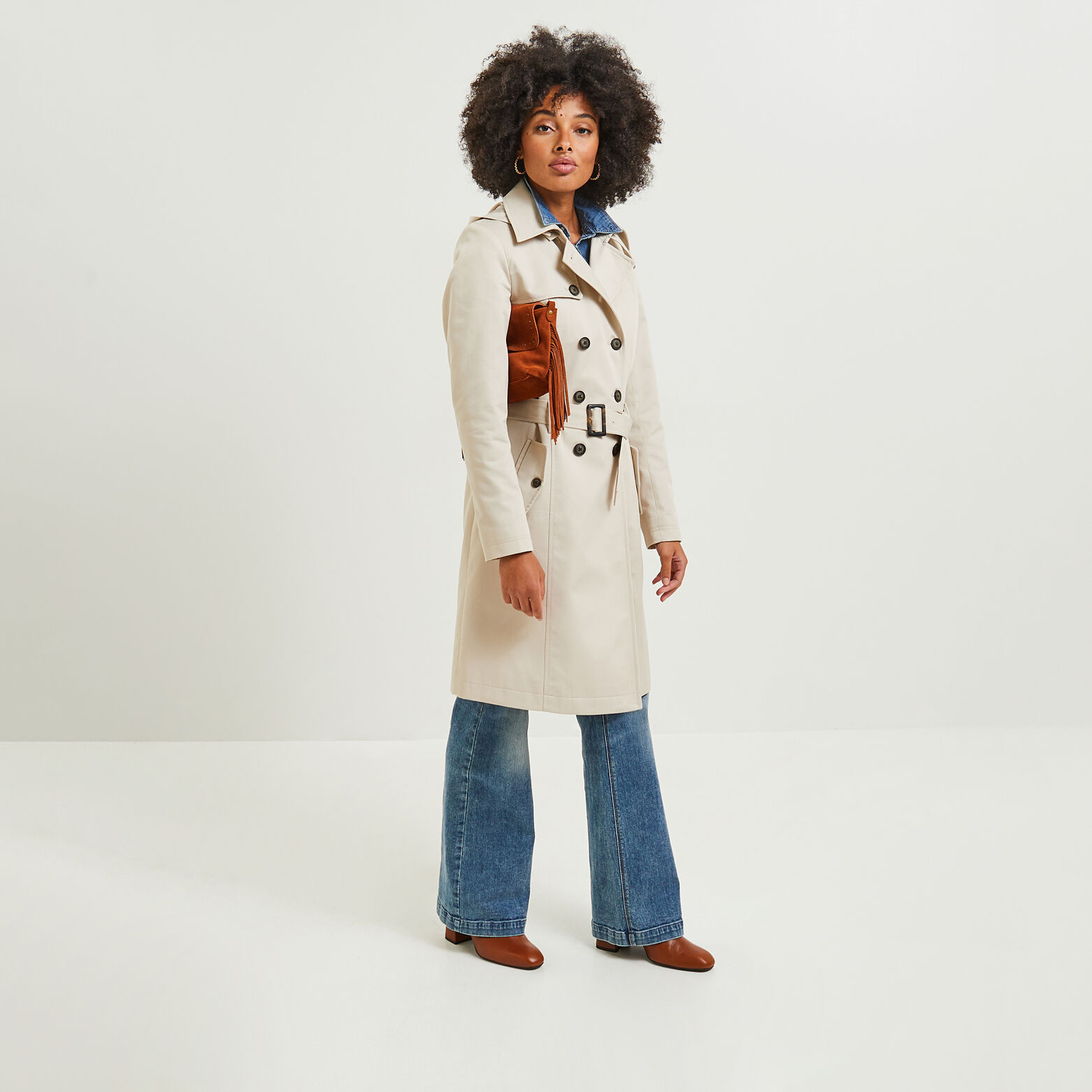 Trench long femme
