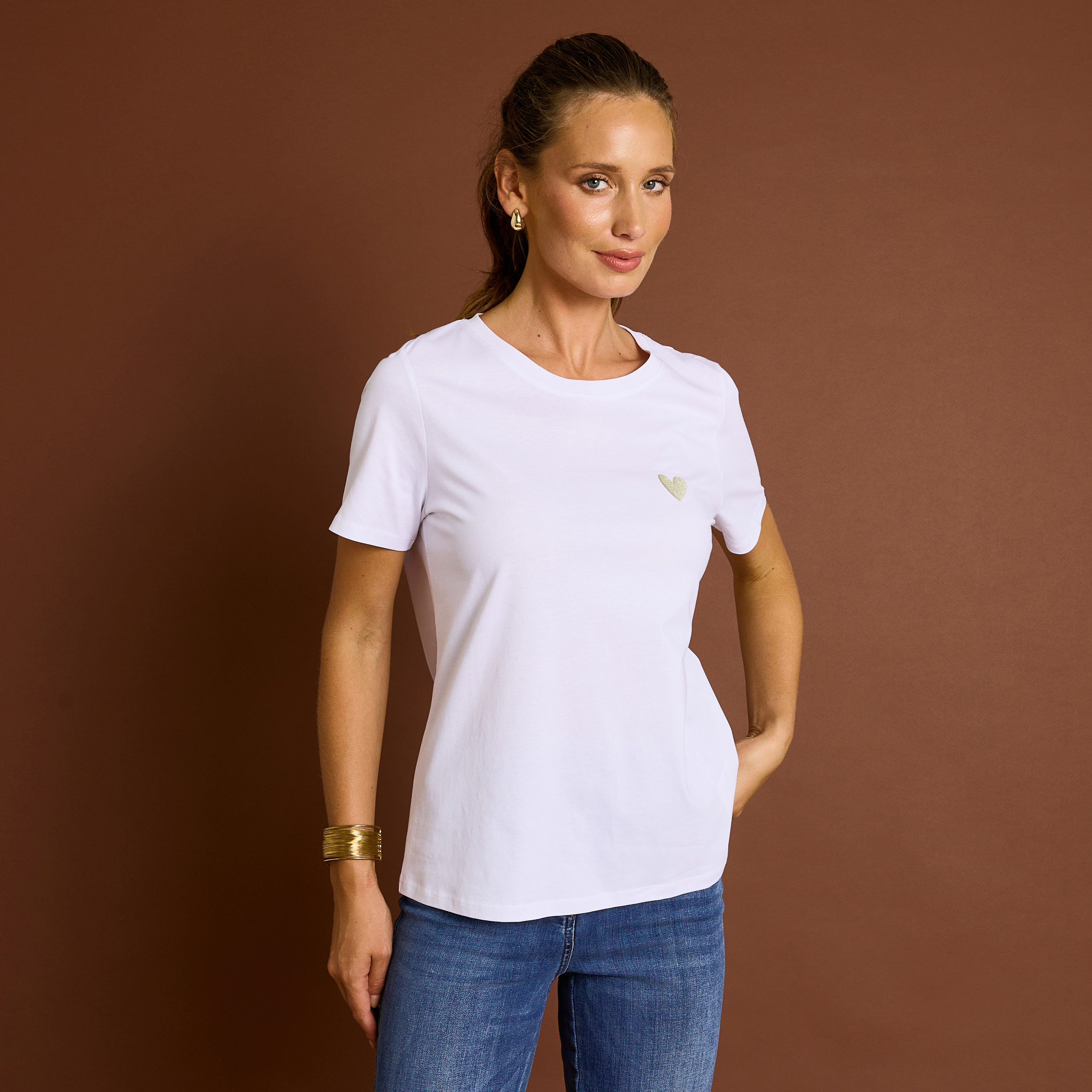 T-shirt col rond femme