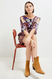 Robe genoux imprimée femme
