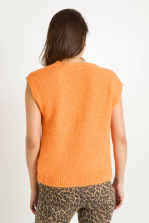 Pull sans manches col V femme