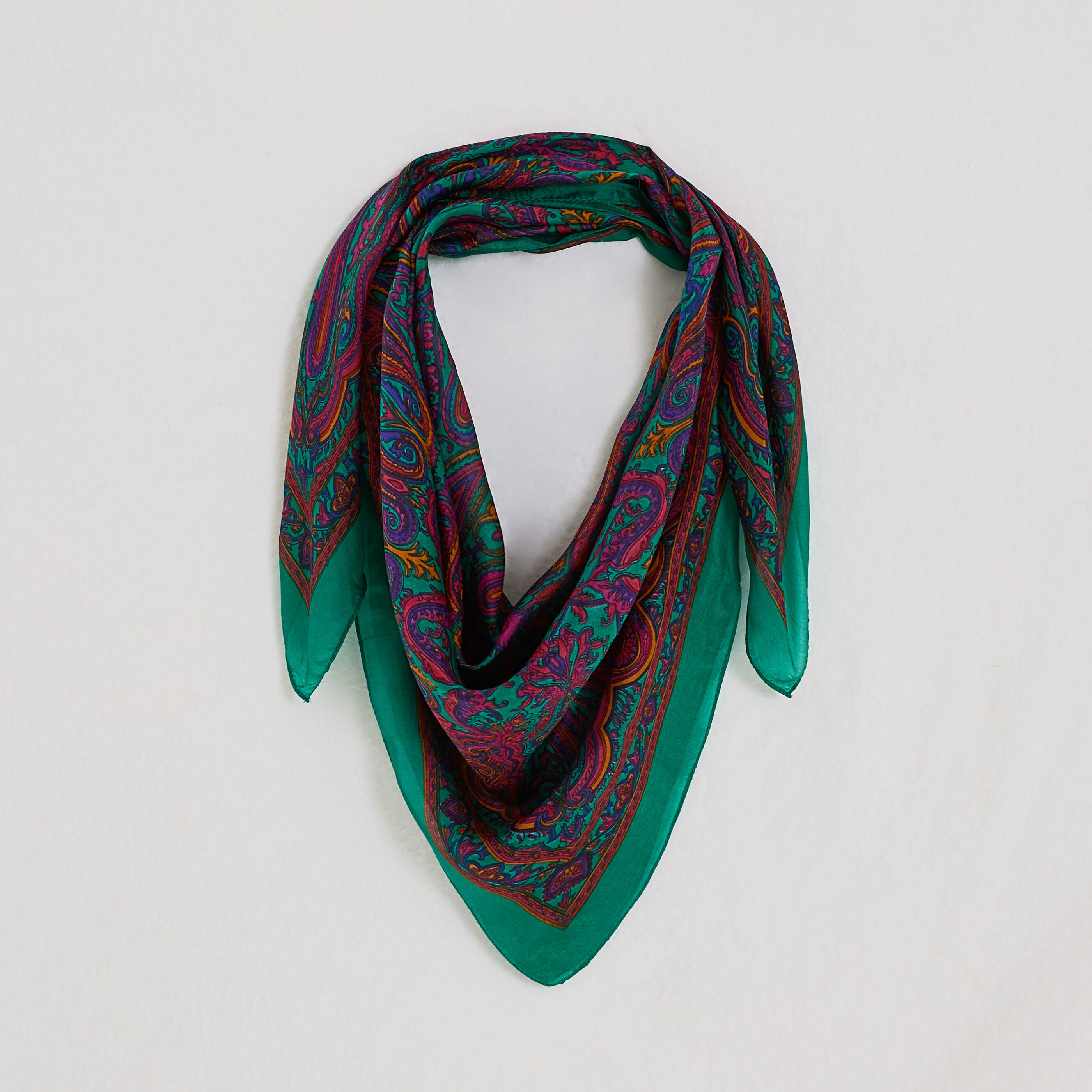 Foulard carr&eacute; imprim&eacute; paisley femme