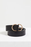 Ceinture noire effet croco femme