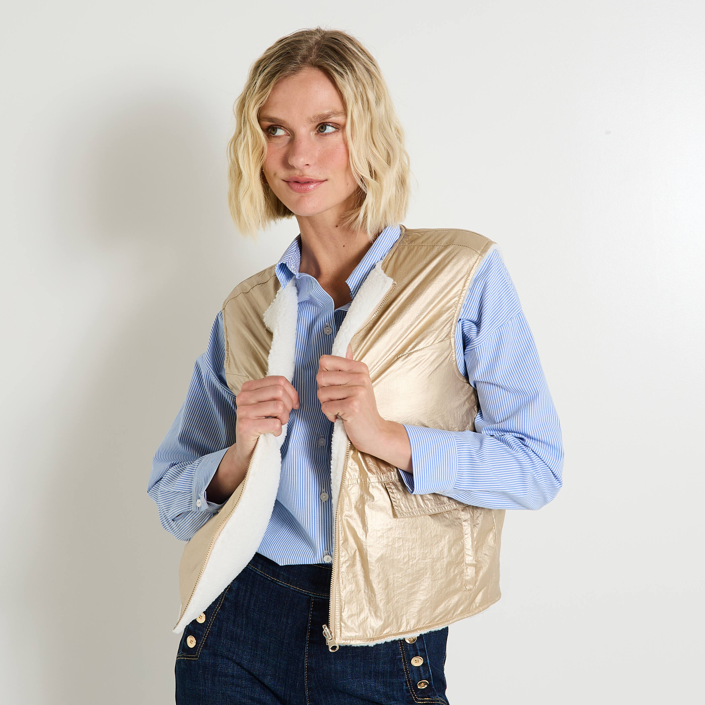 Doudoune sans manches r&eacute;versible femme