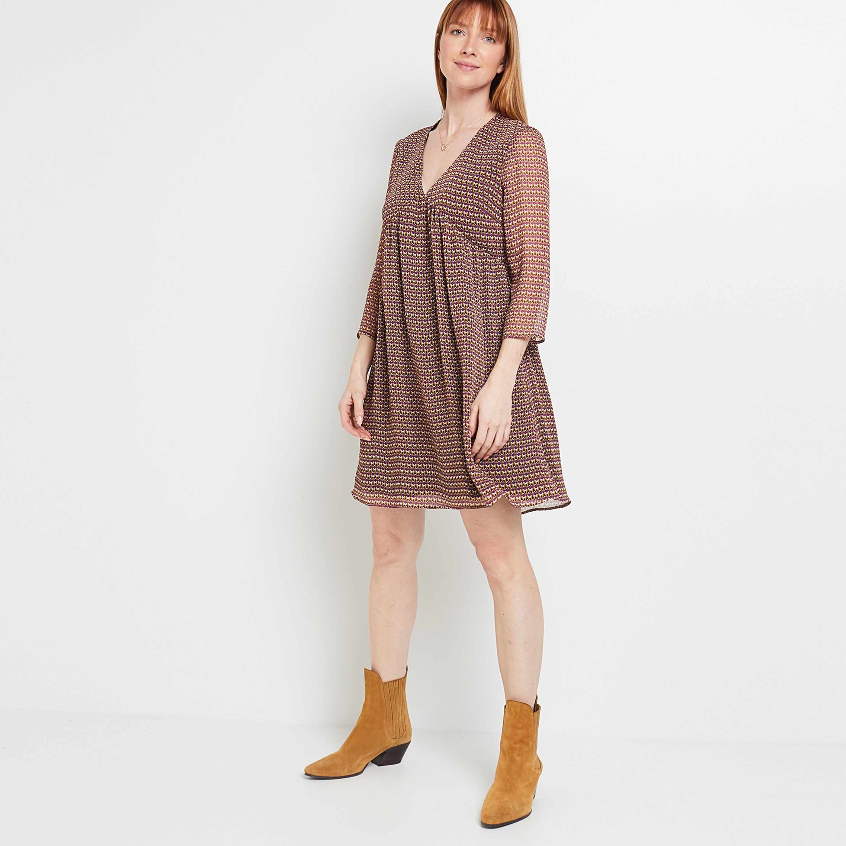 Robe en voile imprimee femme VIOLET Graindemalice