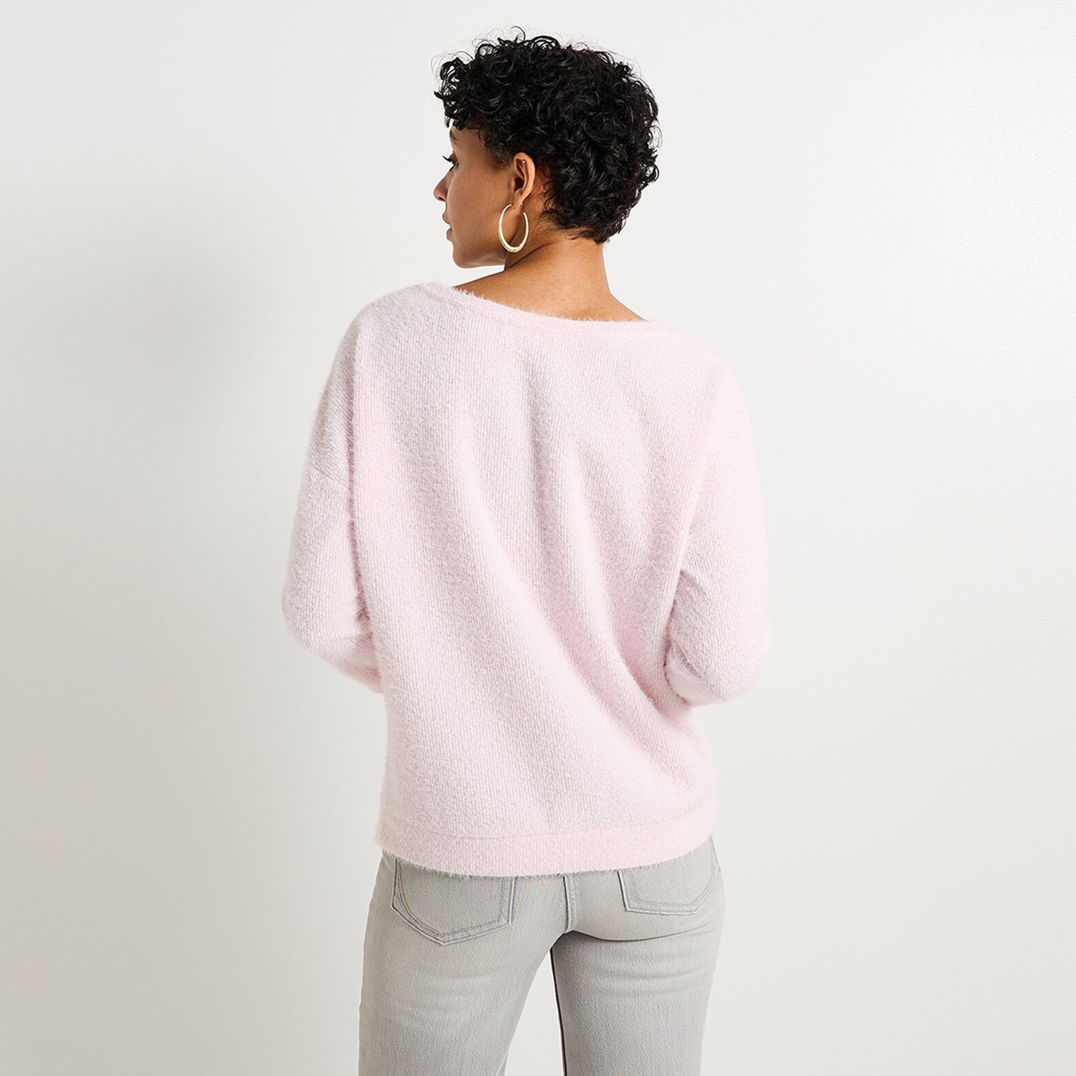Pull col V femme