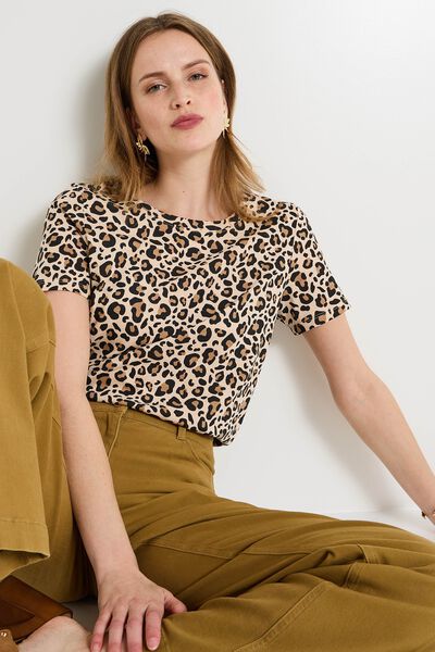 T-shirt imprimé léopard femme