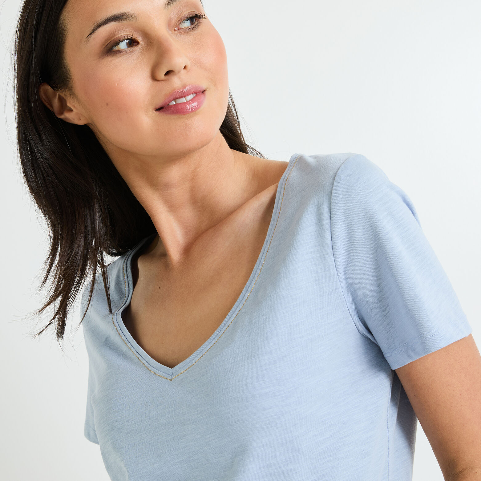 Tshirt basique col V femme