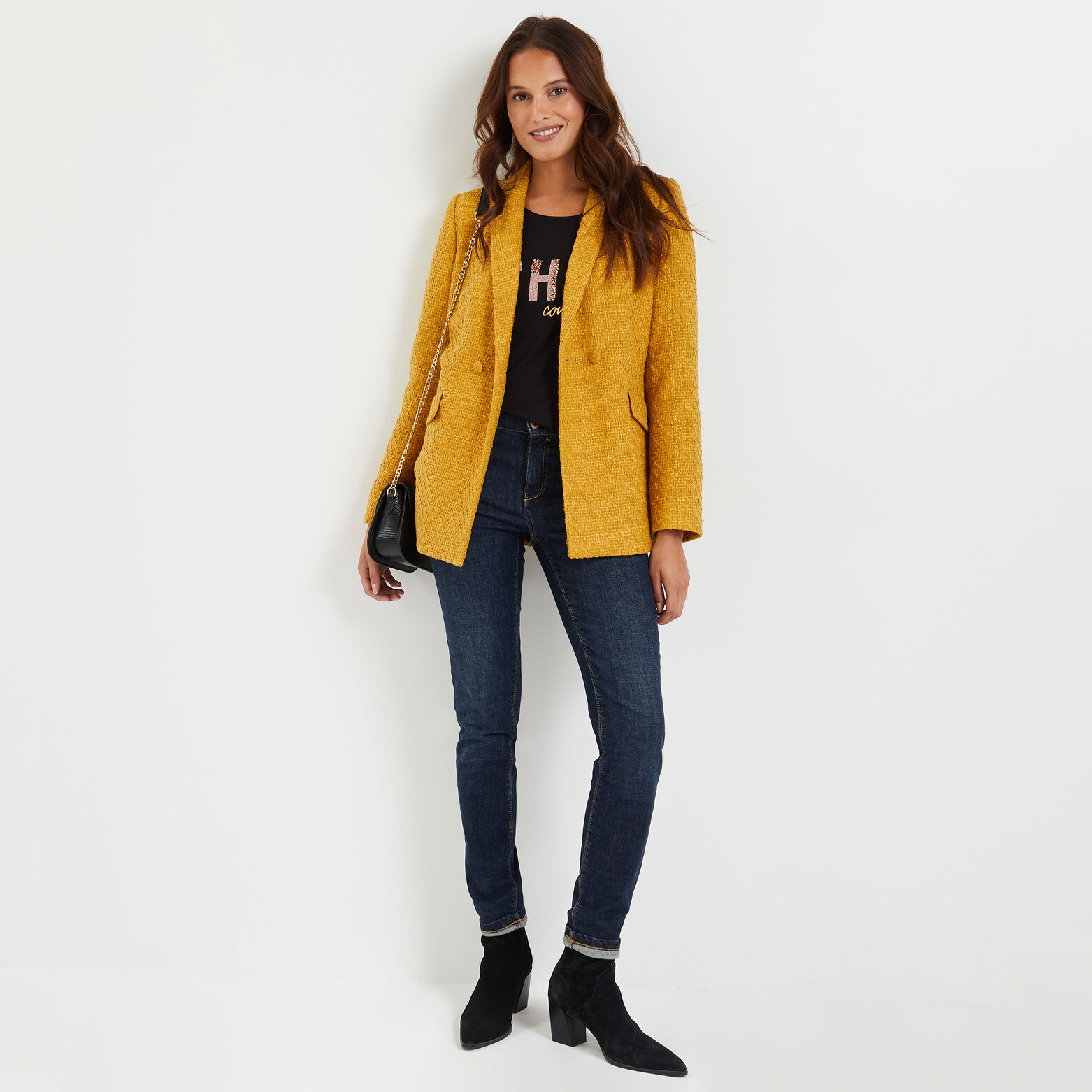 Veste blazer effet tweed femme