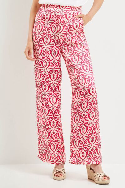 Pantalon satin imprimé femme