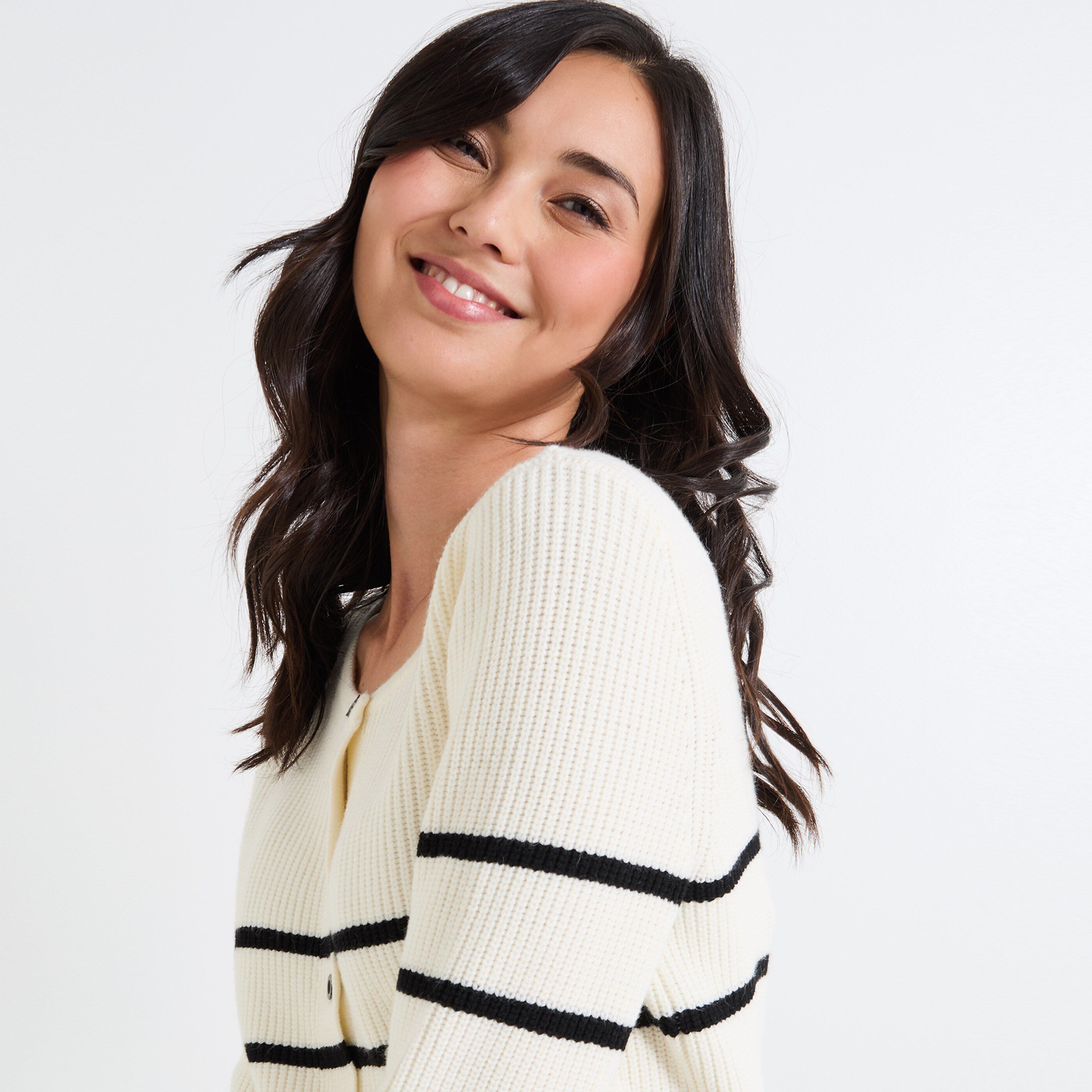 Gilet col rond femme