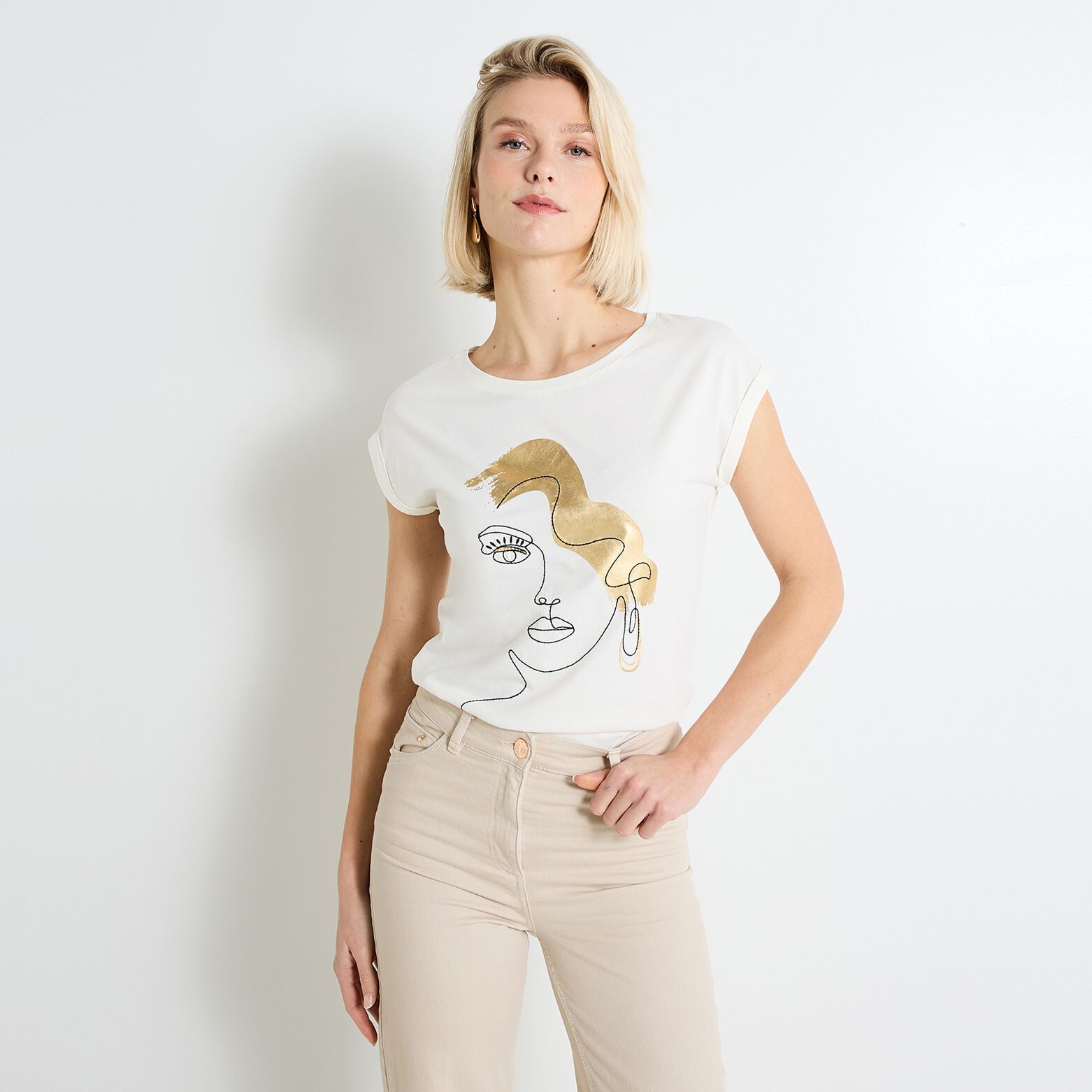 T-shirt col rond femme