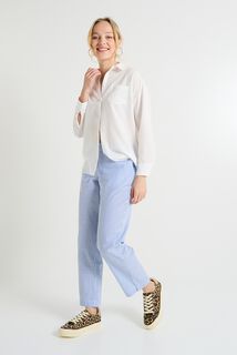 Pantalon rayé en seersucker femme
