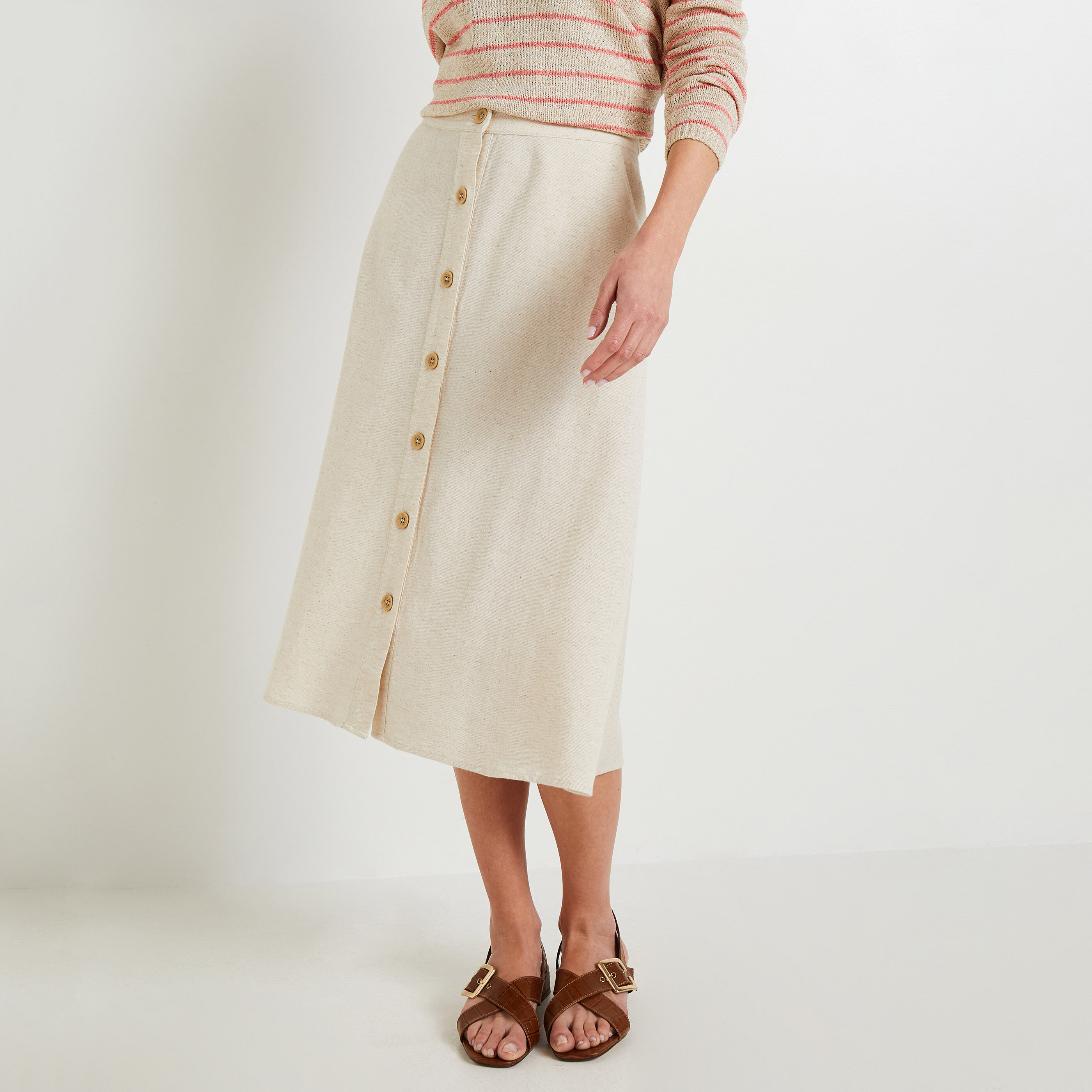 Jupe longue en lin femme new arrivals
