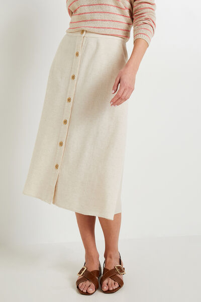 Jupe longue mélange lin femme