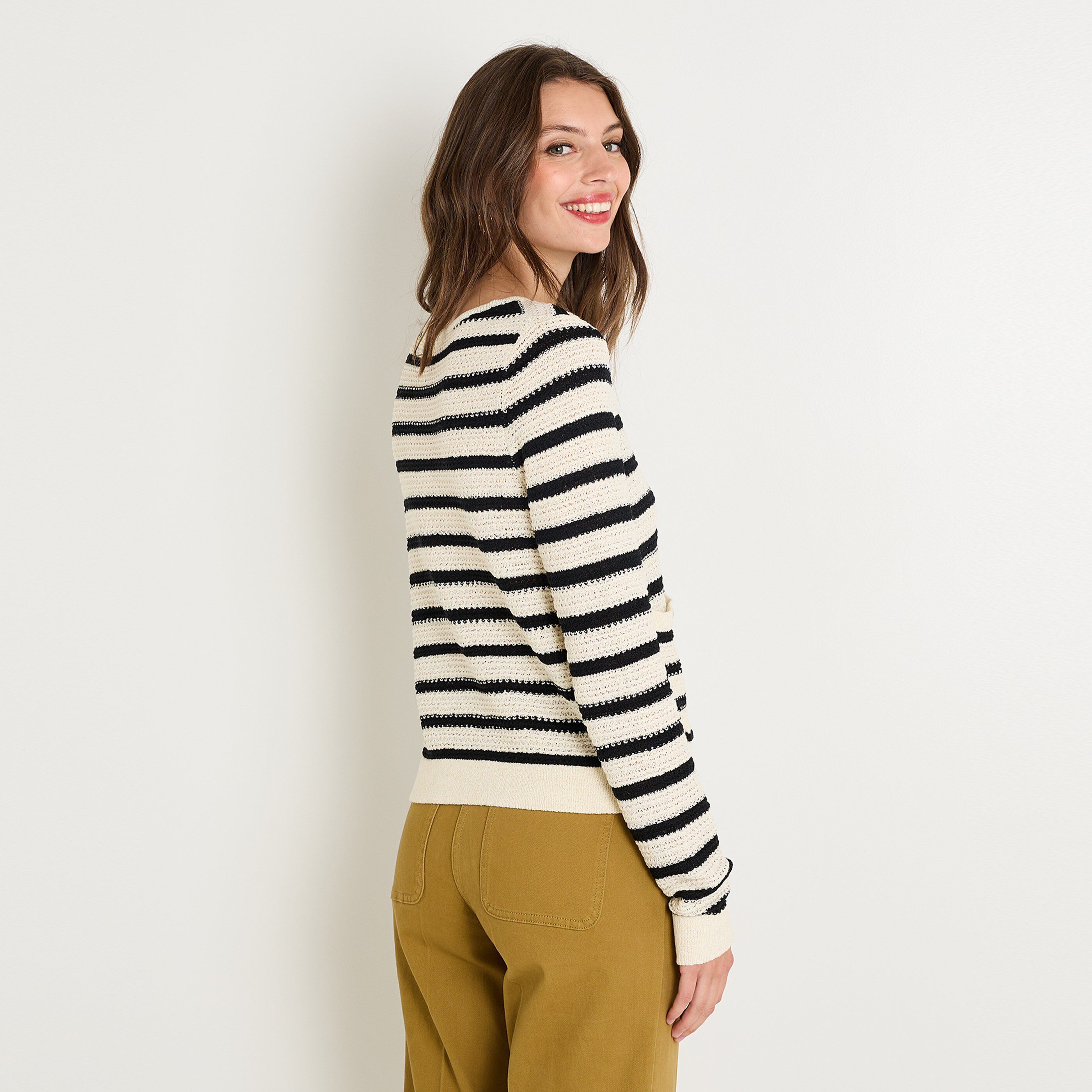 Gilet col rond femme