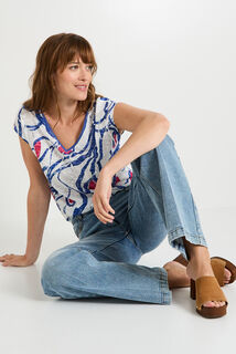 T-shirt col V femme