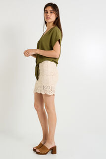 Jupe courte en crochet femme