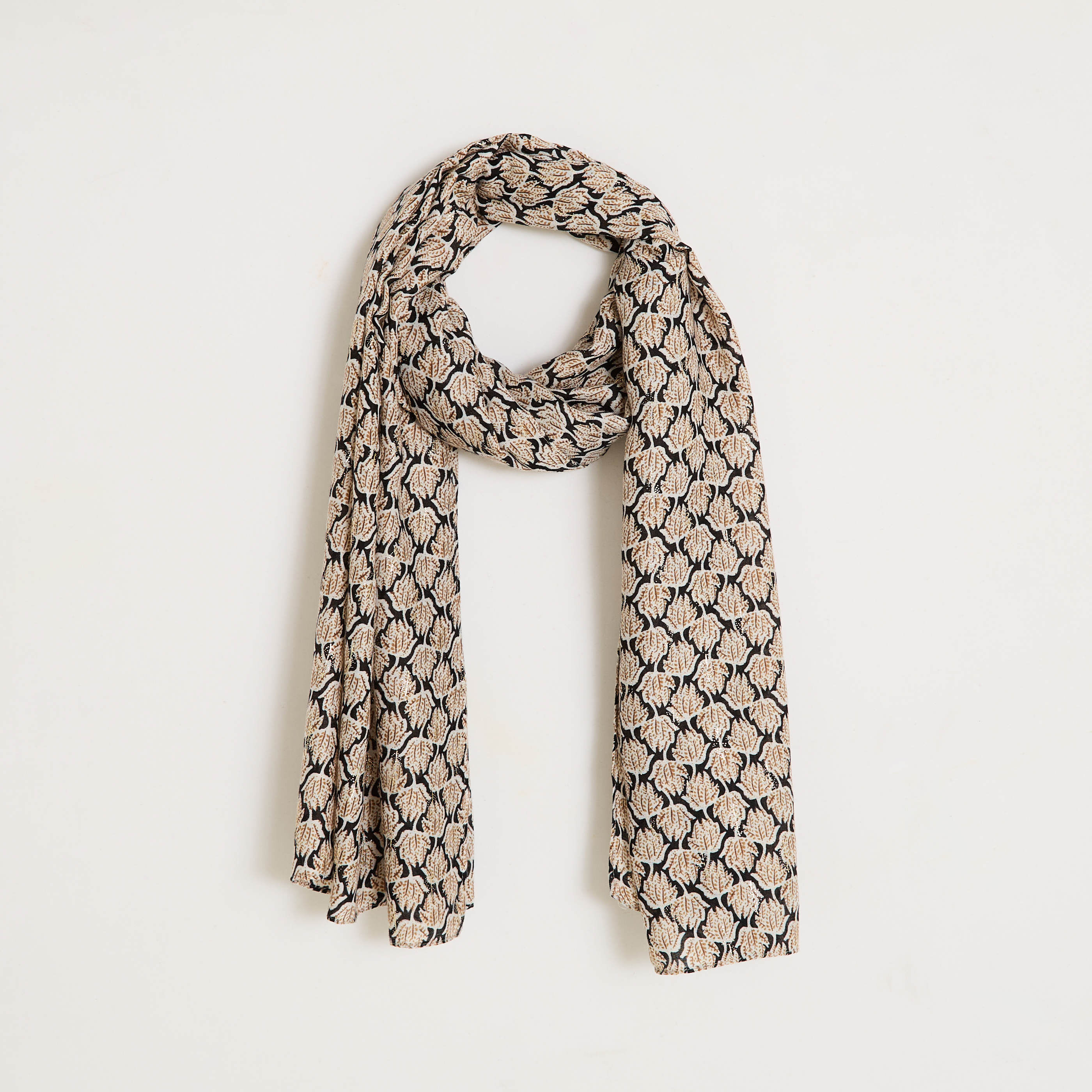 Etole longue imprim&eacute; mini motif feuille