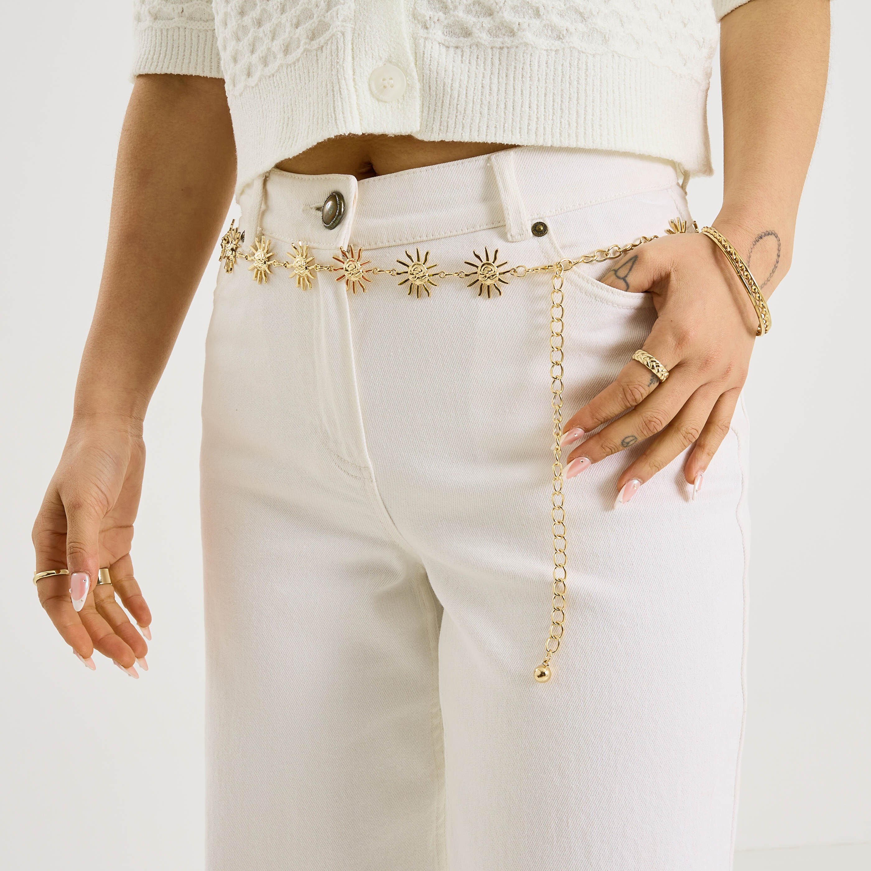 Ceinture cha&icirc;ne soleil femme