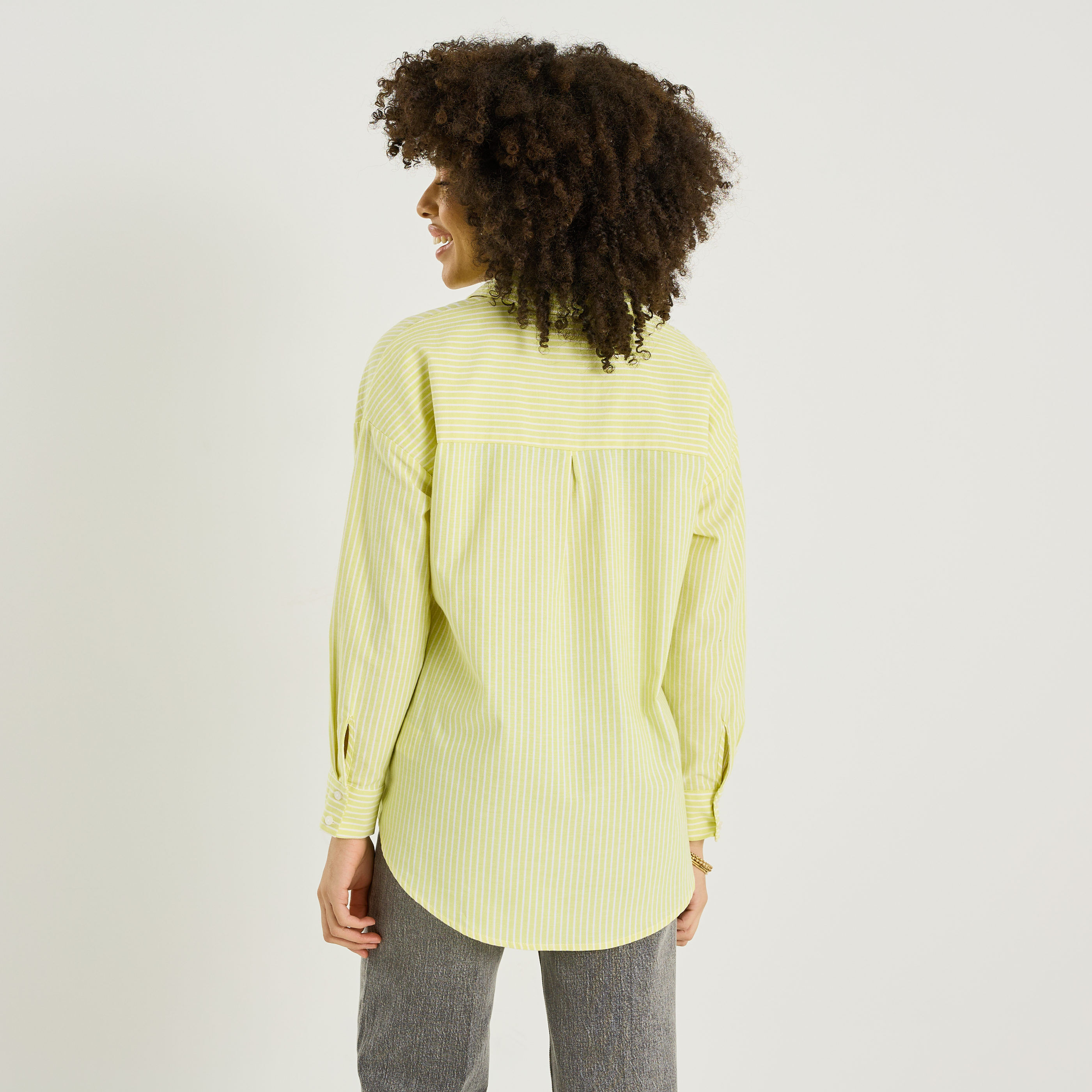 Chemise oversize ray&eacute;e femme