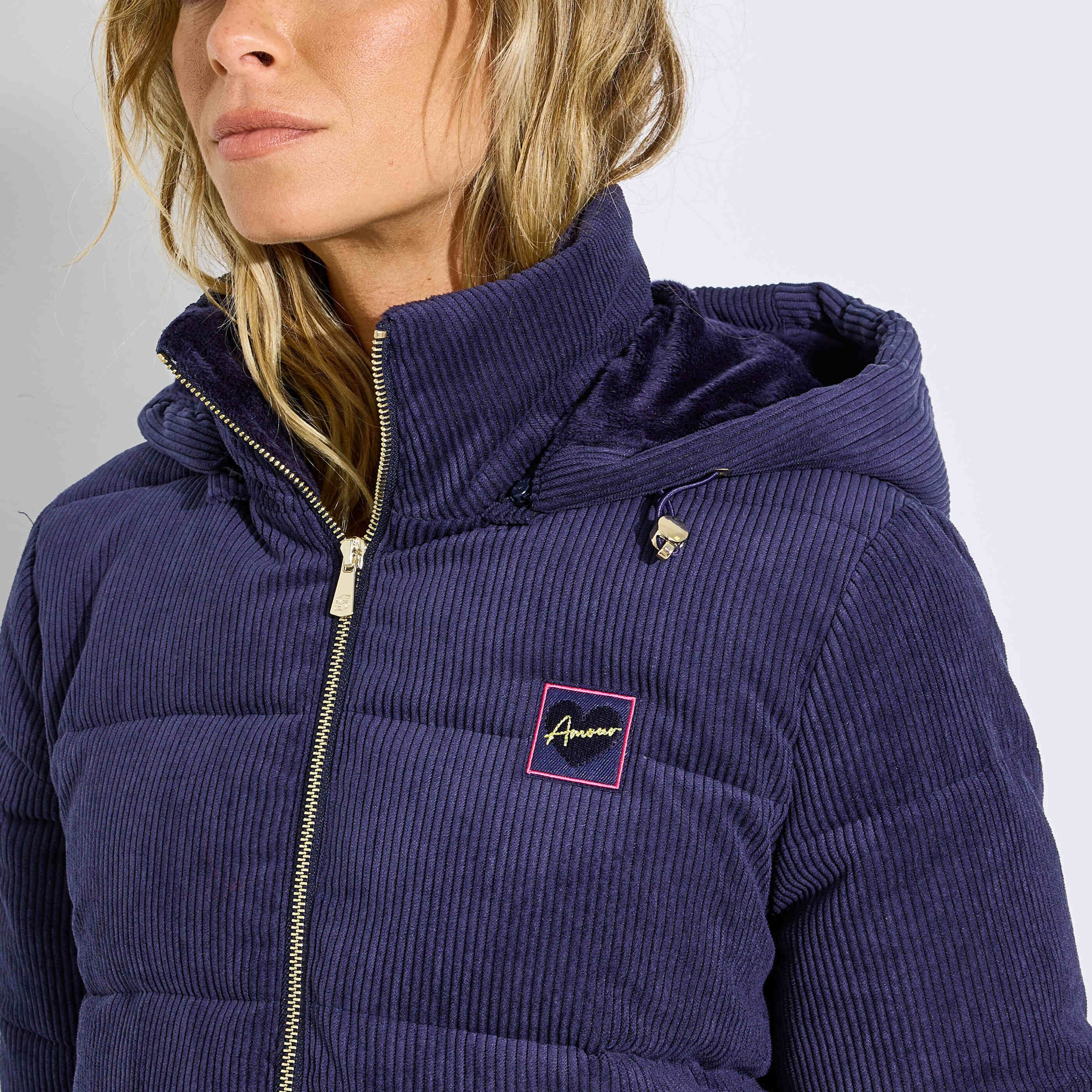 Doudoune courte velours femme