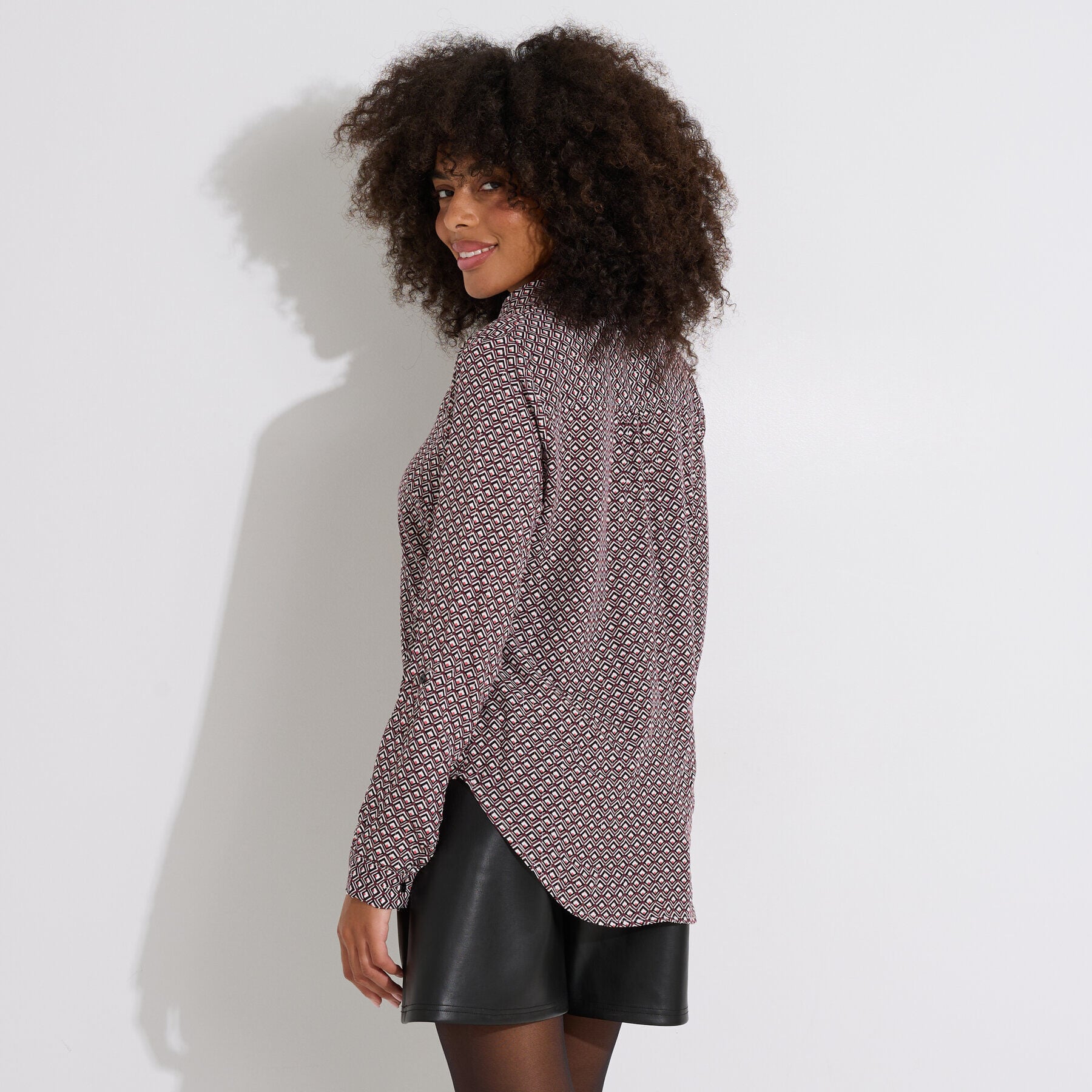Blouse fluide col chemise femme