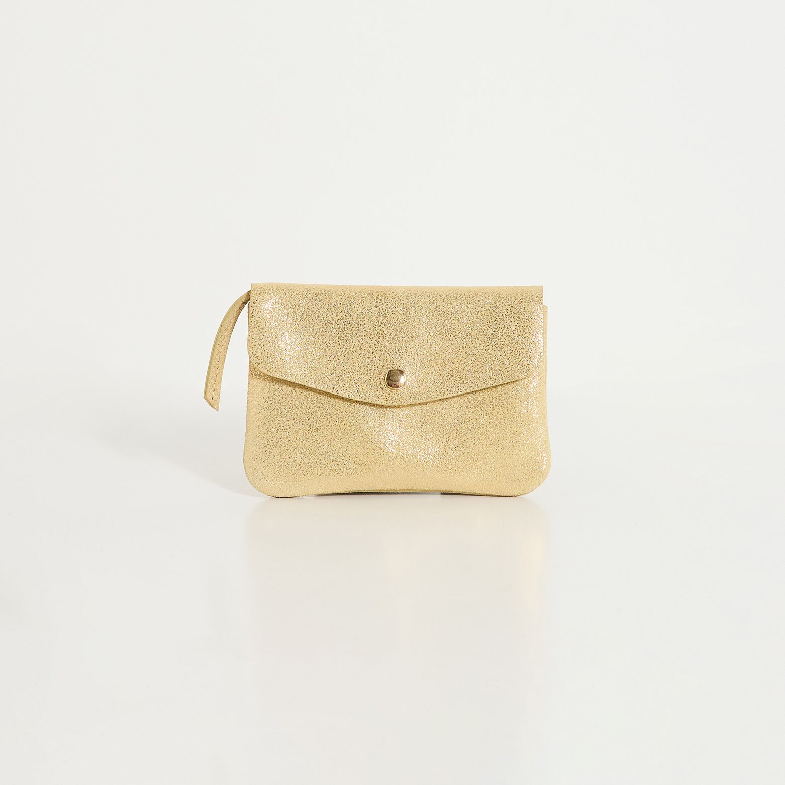 Porte-monnaie en croûte de cuir femme