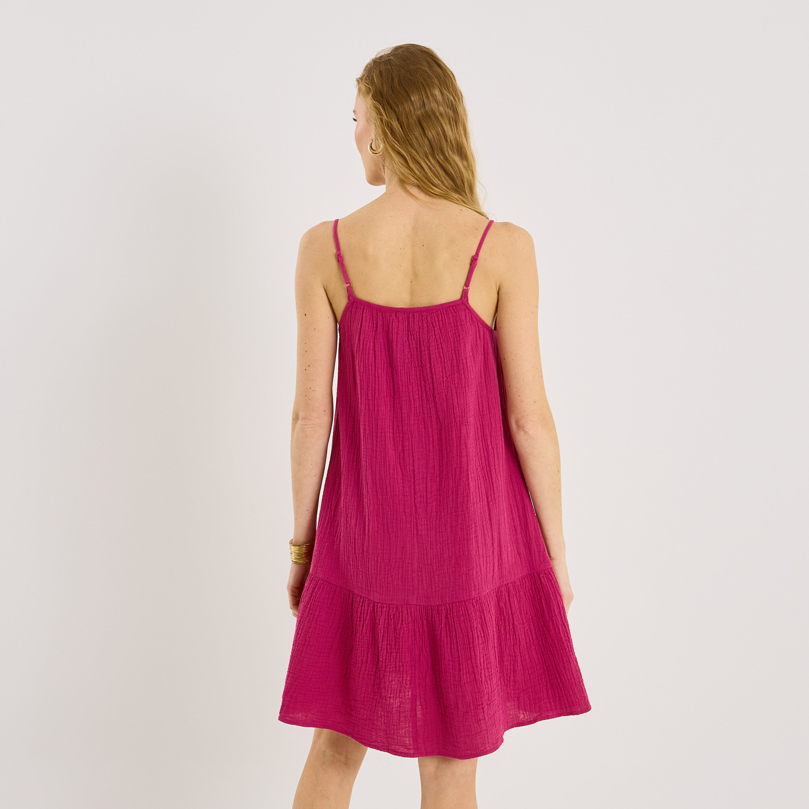 Robe courte en gaze de coton
